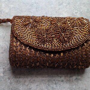 Vintage Bijoux Terner beaded clutch or wristlet bag